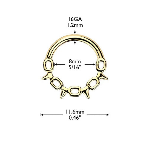 Septum Piercing Clicker Segment Ohr Daith Helix Ring Spike Kette