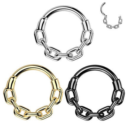 Septum Piercing Clicker Segment Ohr Daith Helix Ring Kette