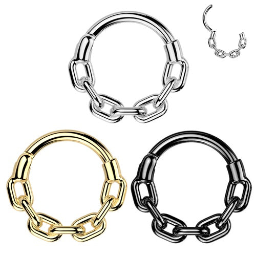 Septum Piercing Clicker Segment Ohr Daith Helix Ring Kette