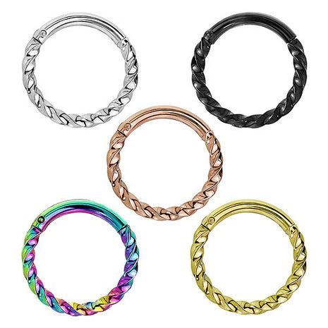 Septum Nasen Piercing Clicker Ring Segment Ohr Ring Scharnier verdrehter Stab