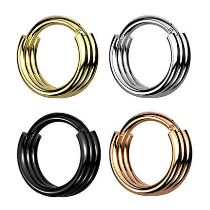 Septum Nasen Piercing Clicker Segment Tragus Helix  Ring Scharnier Dreilagig