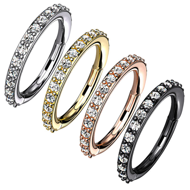 Wunderschönes Septum Nasen Piercing Clicker Segment Ohr Ring Scharnier Kristalle