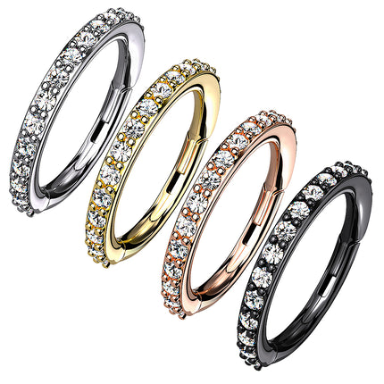 Wunderschönes Septum Nasen Piercing Clicker Segment Ohr Ring Scharnier Kristalle