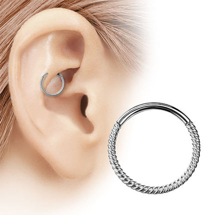 Septum Nasen Piercing Clicker Segment Ohr Ring Scharnier geflochten