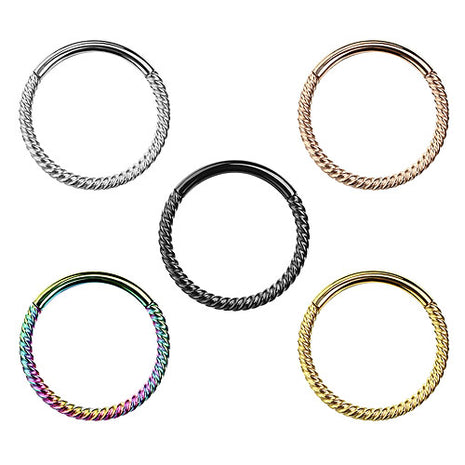 Septum Nasen Piercing Clicker Segment Ohr Ring Scharnier geflochten