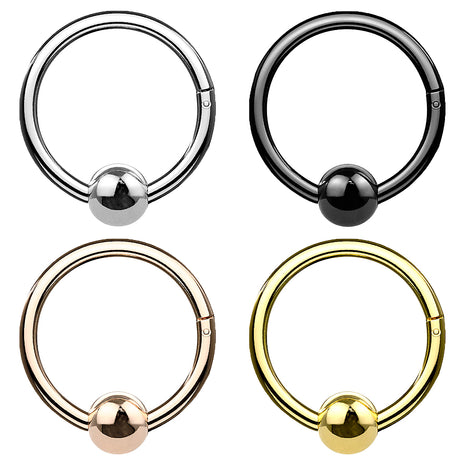 Septum Nose Ear Segment Ring Piercing Clicker Hinge with Ball 