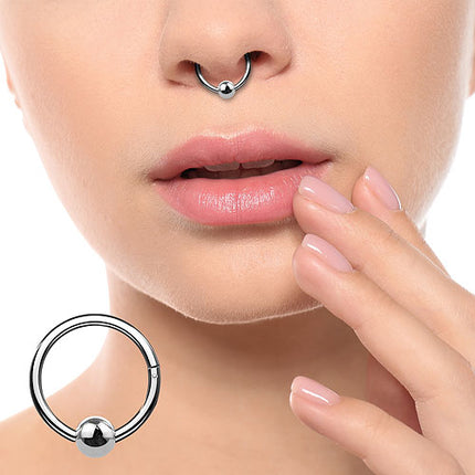 Septum Nase Ohr Segment Ring Piercing Klicker Scharnier mit Kugel