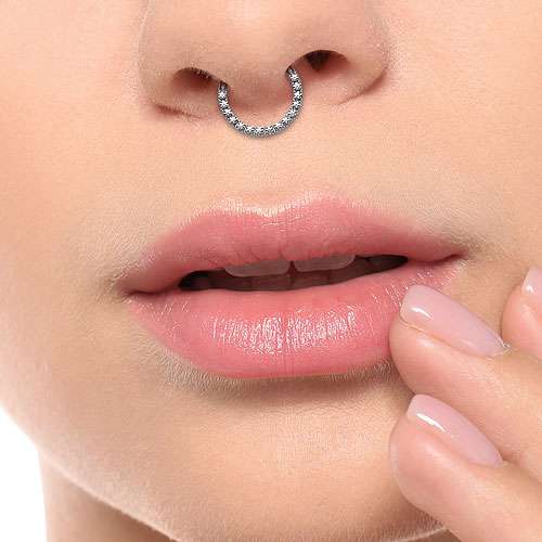 Hochwertiges Septum Piercing Nase Ohr Segment Ring Clicker Scharnier Kristalle