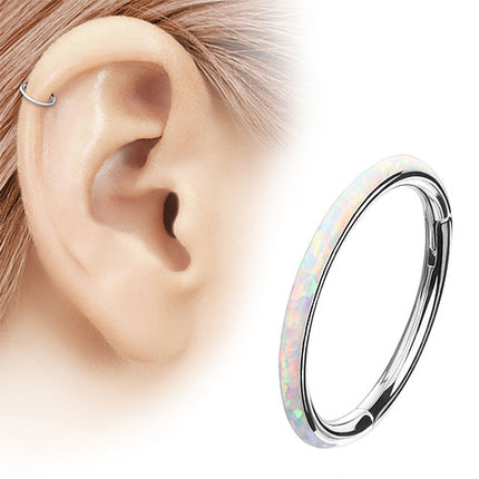 Hochwertiges Septum Piercing Nase Ohr Segment Ring Clicker Scharnier Opale