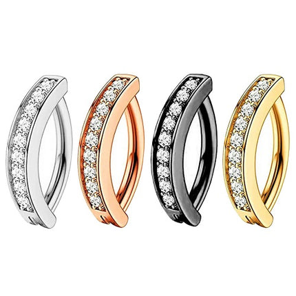 Bauchnabelpiercing Clicker Scharnier Top Down Bauchnabel Ring Kristalle