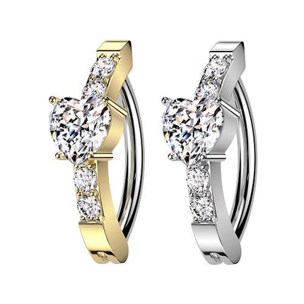 Bauchnabelpiercing Clicker Implantatqualität Bauchnabel Ring Kristall Herz