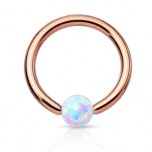 Piercing BCR Ring mit Opal Klemm Kugel