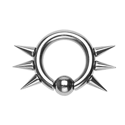 Brust Intimpiercing BCR Klemmring Piercing mit Stacheln Spikes