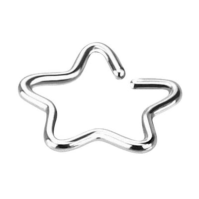 Silberfarbener Fake-Piercing-Clip in Sternform
