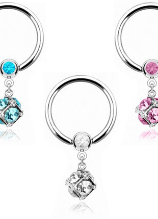 Breast Piercing Nipple Piercing Clamp Ring Crystal Ball 