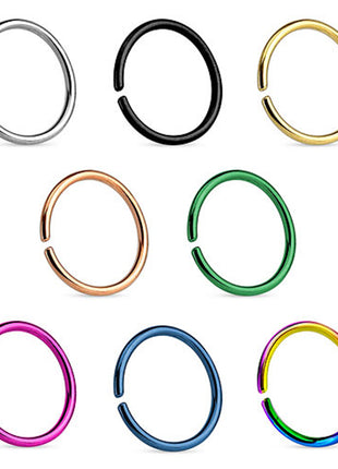 Nose Piercing Septum Piercing Continuous Ring 925 Silver Gold Plated 