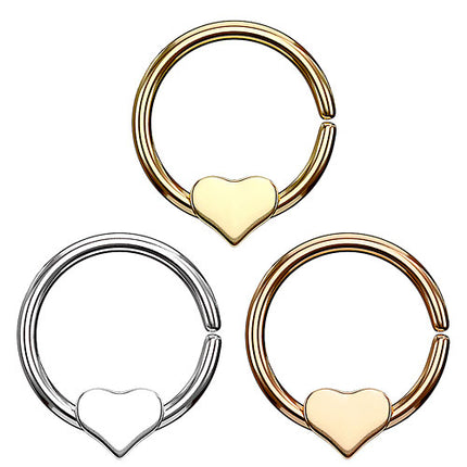 Septum Universal Ohr Piercing Continuous Ring mit beweglichem Herz