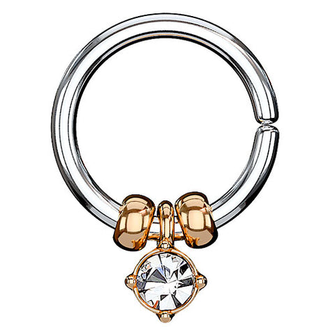 Universal Ohr Piercing Continuous Ring mit Kristall Anhänger