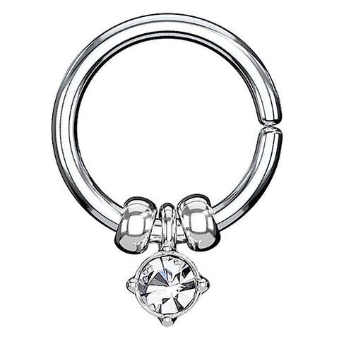 Universal Ohr Piercing Continuous Ring mit Kristall Anhänger