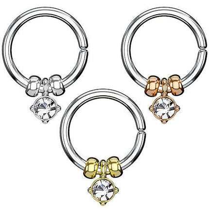 Universal Ohr Piercing Continuous Ring mit Kristall Anhänger