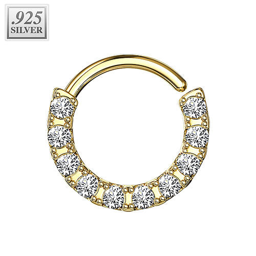 Universal Ohr Piercing Continuous Ring mit Kristallen 925 Silber