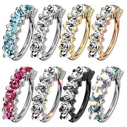 Tragus Ohr Helix Nasen Septum Piercing Continuous Ring mit Kristallen