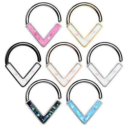 Septum Piercing Tragus Ohr Helix Nasen Continuous biegbarer Ring mit Opal