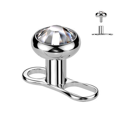 Titan Dermal Hautanker Set Implantatqualität Innengewinde mit Kristall Aufsatz