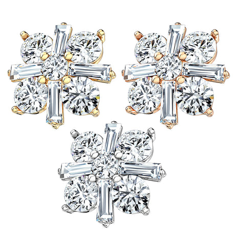 Dermal Anchor Piercing Aufsatz Kristall Princess Cut