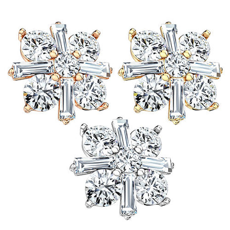 Dermal Anchor Piercing Aufsatz Kristall Princess Cut