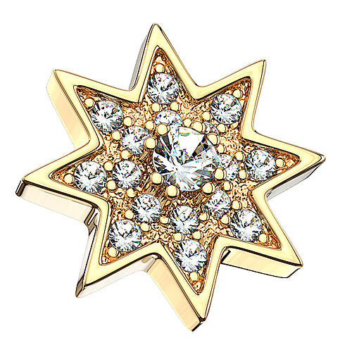Dermal Anchor Piercing Aufsatz Stern Multi Kristalle