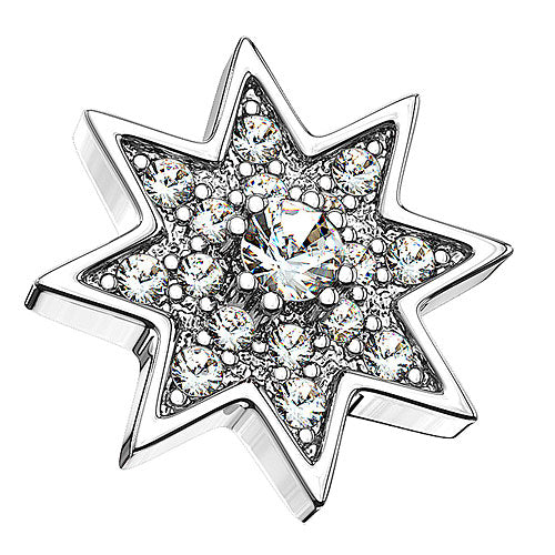 Dermal Anchor Piercing Aufsatz Stern Multi Kristalle