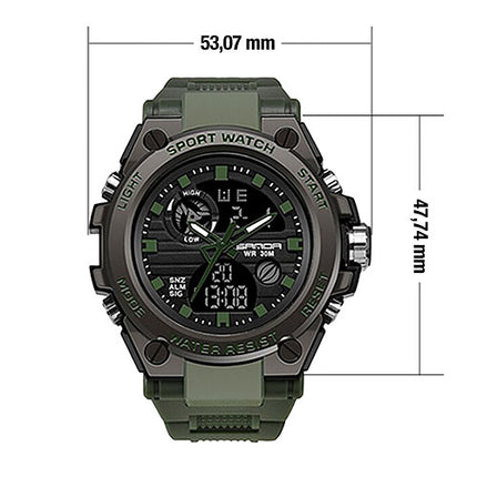 Chronograph Digital Flieger Herren Armbanduhr Sportuhr Stopp Alarm Licht
