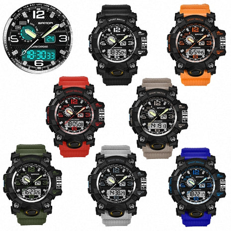 Herren Chronograph Digital Flieger Armbanduhr Sportuhr Wasserdicht Stopp Alarm