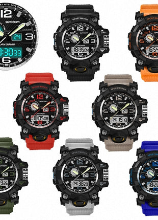 Herren Chronograph Digital Flieger Armbanduhr Sportuhr Wasserdicht Stopp Alarm