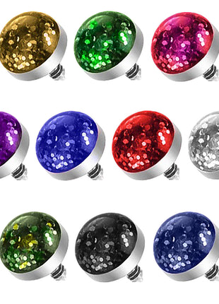 Dermal Anchor Piercing Attachment Glitter Ball 