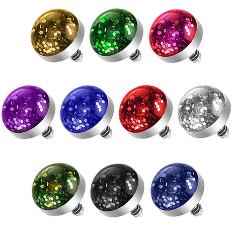 Dermal Anchor Piercing Attachment Glitter Ball 