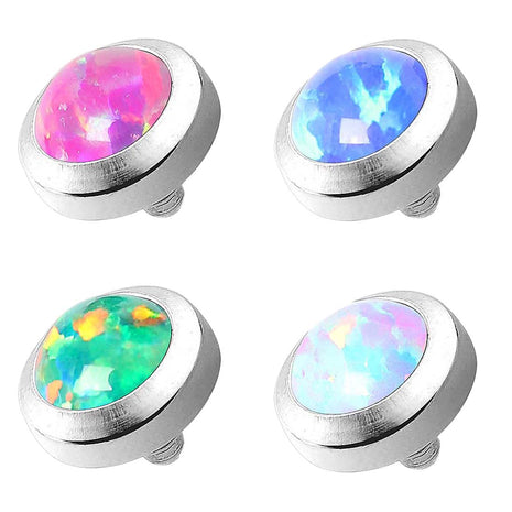 Dermal Anchor Piercing Aufsatz Kugel Ball Flach mit Opal