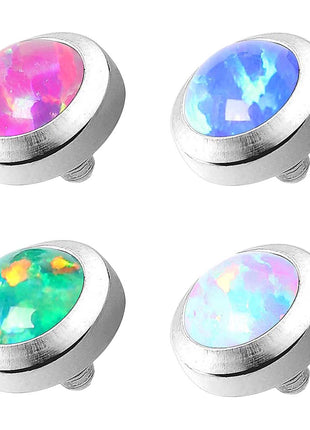 Dermal Anchor Piercing Attachment Ball Flat with Opal 