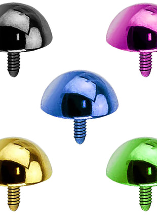 Colored Micro Dermal Anchor Piercing Attachment Ball Half Round 