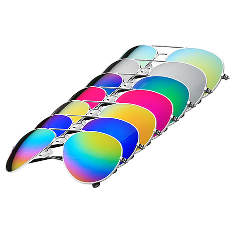 Spiegelbrille Aviator Style Piloten Police Sonnenbrille verspiegelt Pornobrille