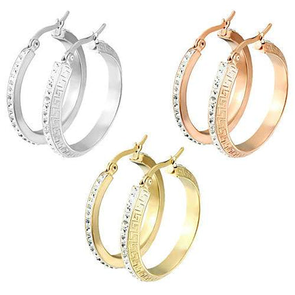 Elegante stilvolle Damen Creolen Ohrringe Aztec Muster