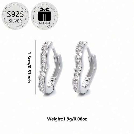 Creolen 925 Sterling Silber Creolen Herzform Damen Ohrringe