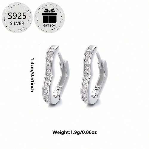 Creolen 925 Sterling Silber Creolen Herzform Damen Ohrringe