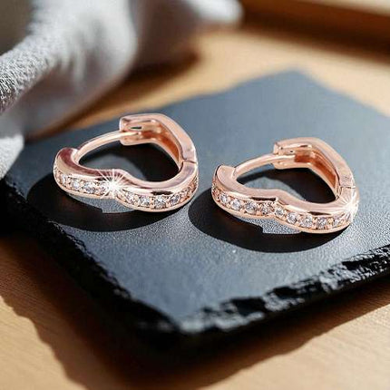 Creolen 925 Sterling Silber Creolen Herzform Damen Ohrringe