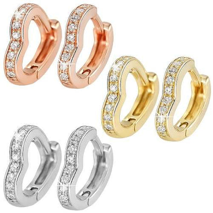 Creolen 925 Sterling Silber Creolen Herzform Damen Ohrringe