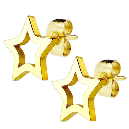 Ohrstecker Ohrringe offener Stern vergoldet
