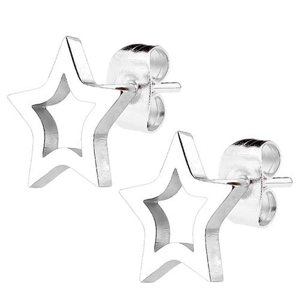 Ohrstecker Ohrringe offener Stern silbern