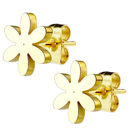 Ohrstecker Ohrringe Blumen Blüte vergoldet