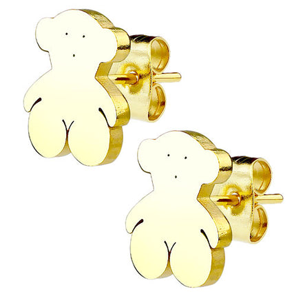 Ohrstecker Ohrringe Teddybär vergoldet